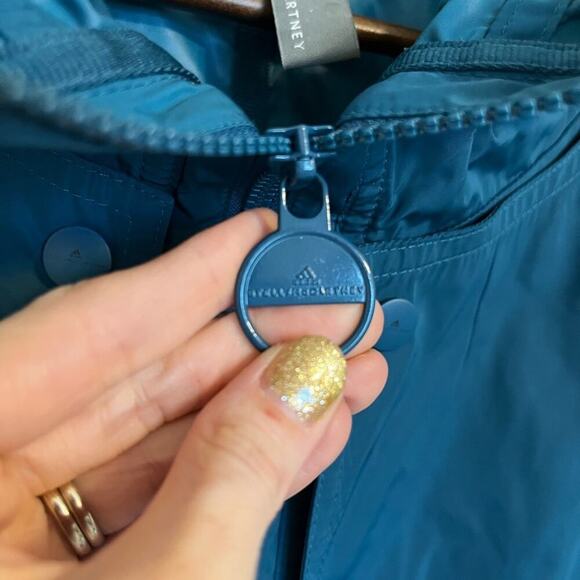 Stella McCartney x Adidas Nylon Pullover Half Zip Atheltic Jacket Hooded Blue M - Picture 6 of 9